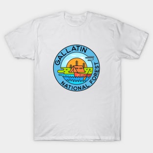 Gallatin National Forest Montana Camping Canoe T-Shirt